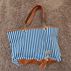 Striped tote purse